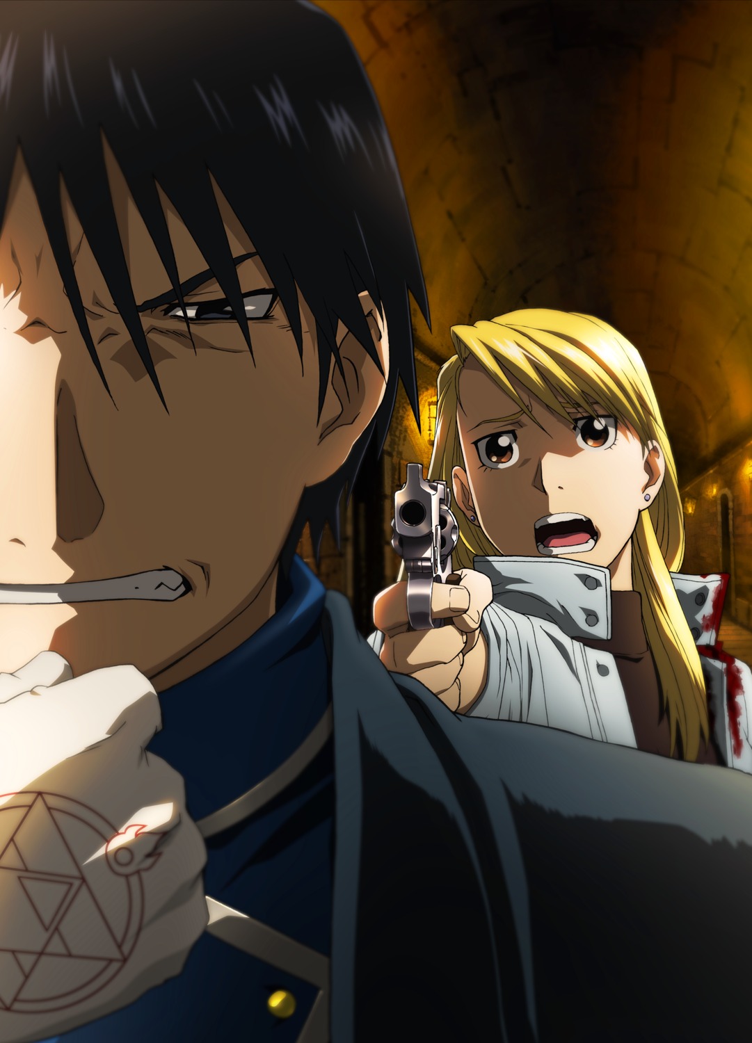 fullmetal_alchemist gun riza_hawkeye roy_mustang uniform