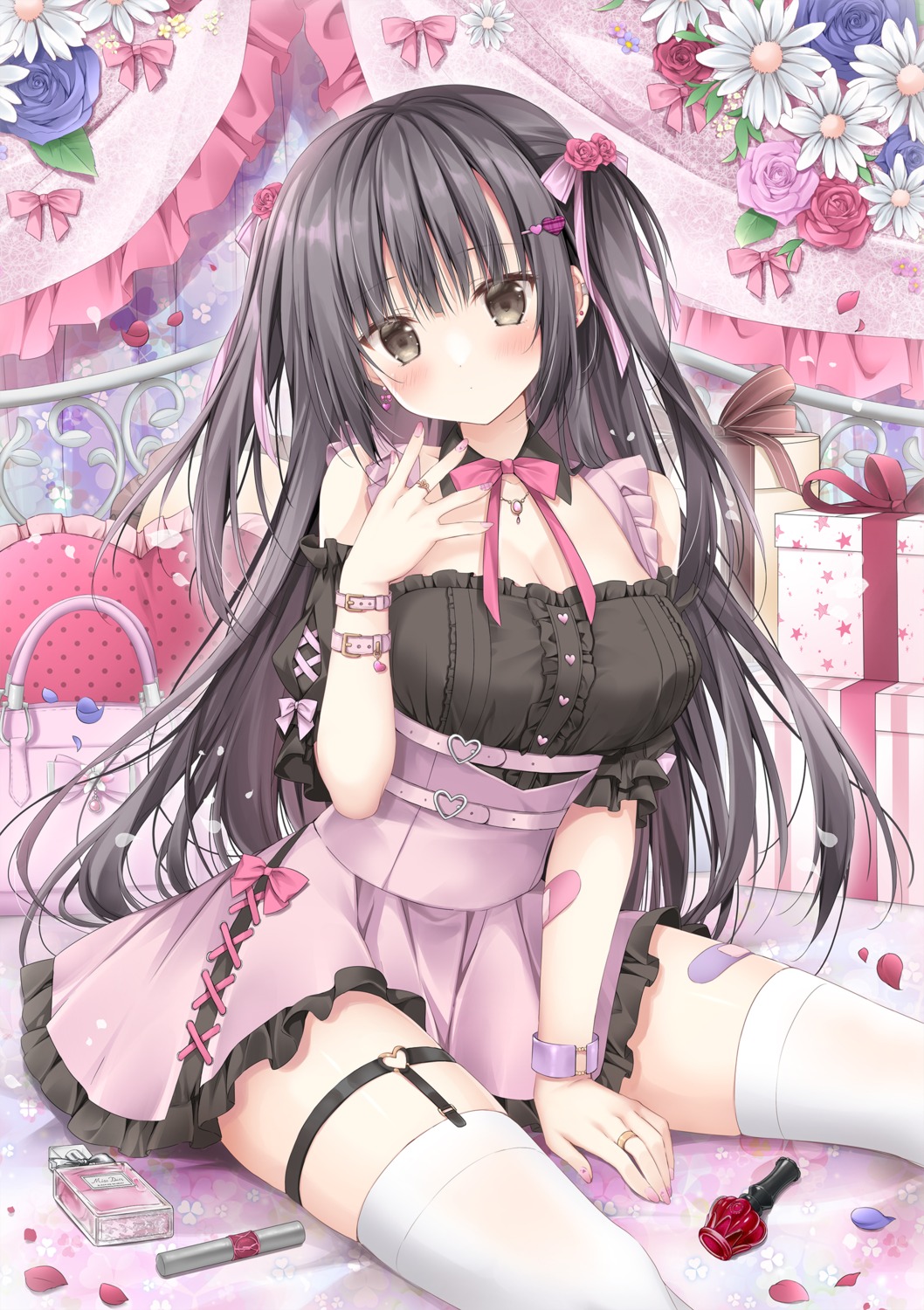 bandaid cleavage garter korie_riko stockings thighhighs