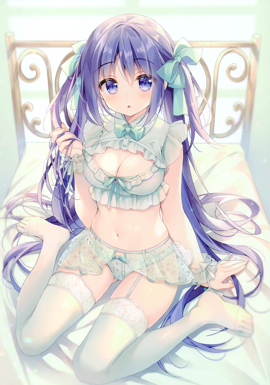 bra chilly_polka cleavage garter kurone lingerie pantsu see_through stockings suimya thighhighs