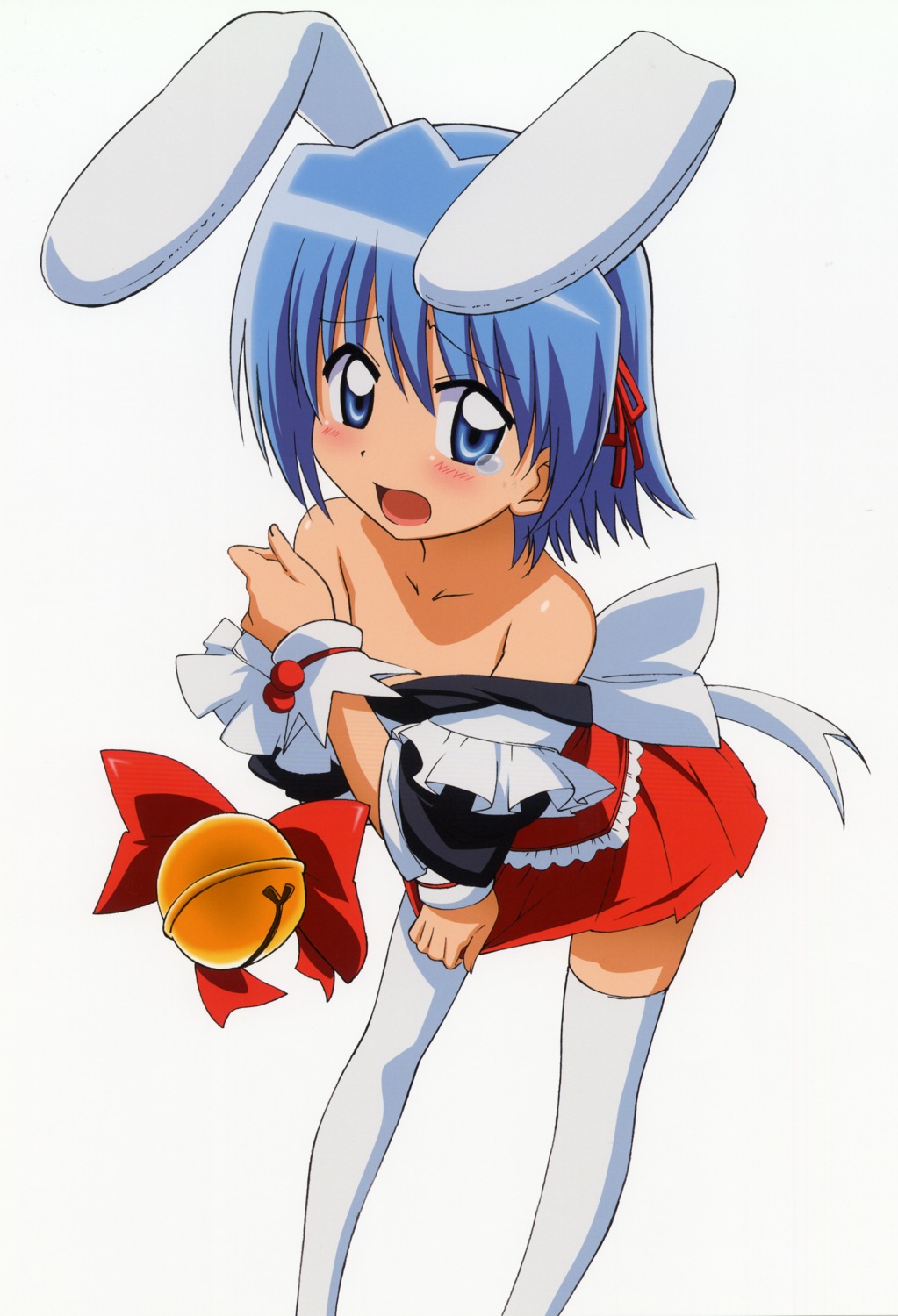 animal_ears ayasaki_hayate bunny_ears crossdress hayate_no_gotoku scanning_artifacts thighhighs trap undressing