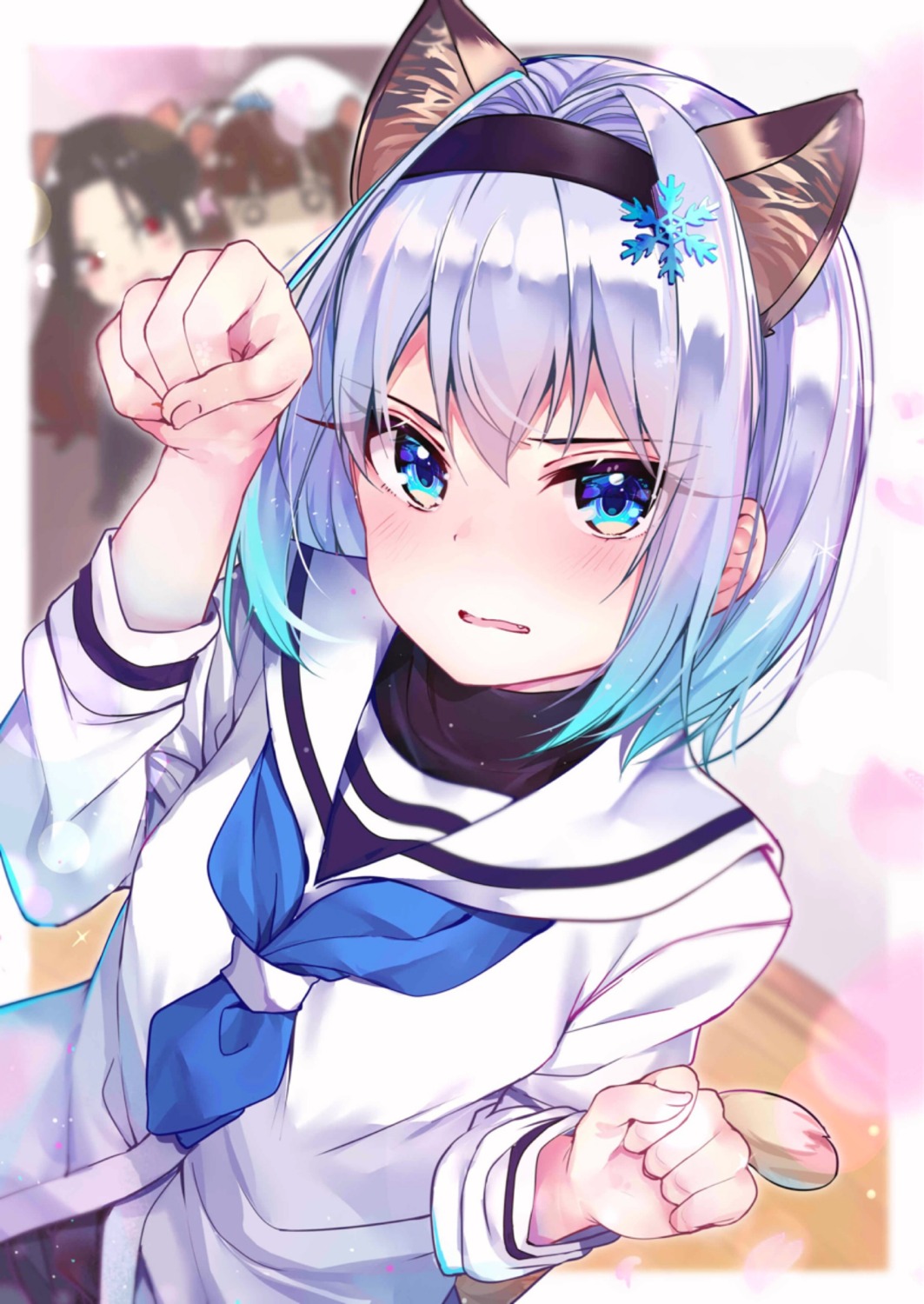 animal_ears nekomimi rouka ryuuou_no_oshigoto! seifuku sora_ginko tail