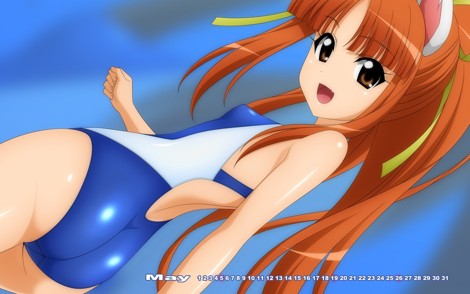 calendar fushigiboshi_no_futago_hime lione loli swimsuits wallpaper wave_ride