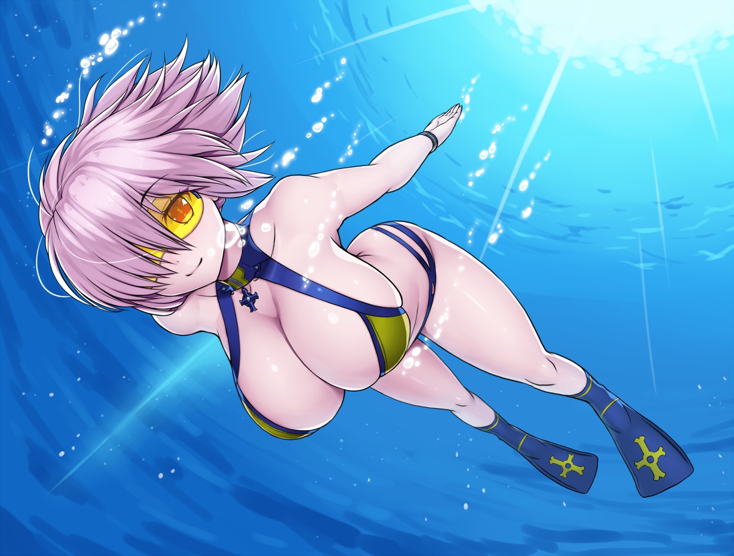asamura_hiori bikini cleavage fate/grand_order mash_kyrielight megane swimsuits