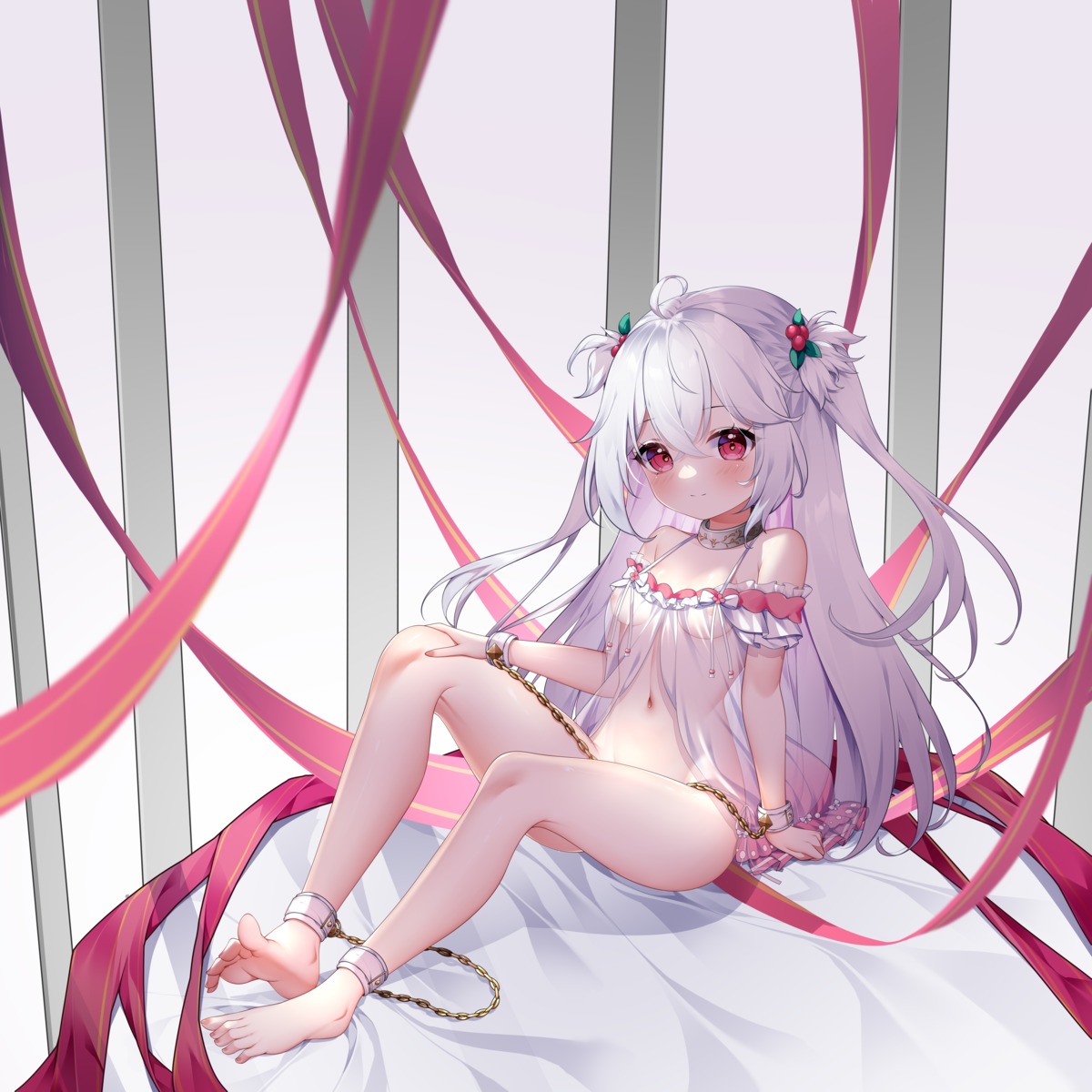 arlext bondage bottomless feet lingerie loli nipples no_bra see_through