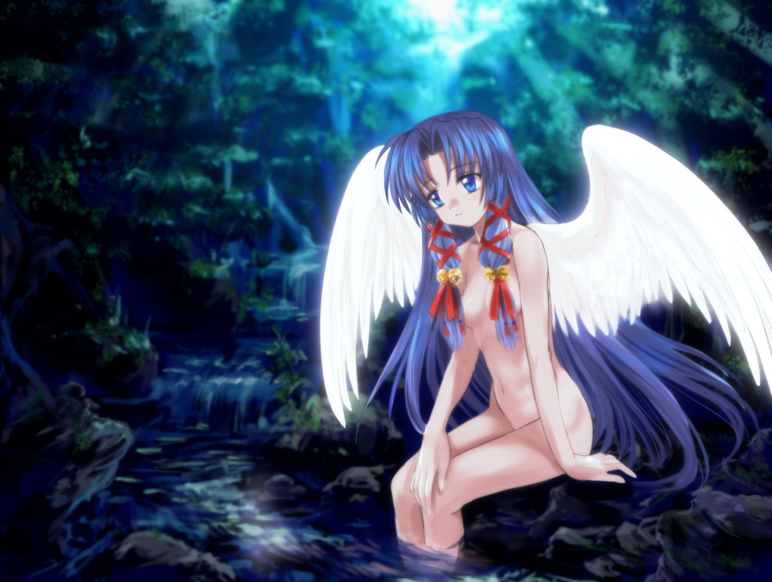 air kannabi_no_mikoto moonknives naked wings