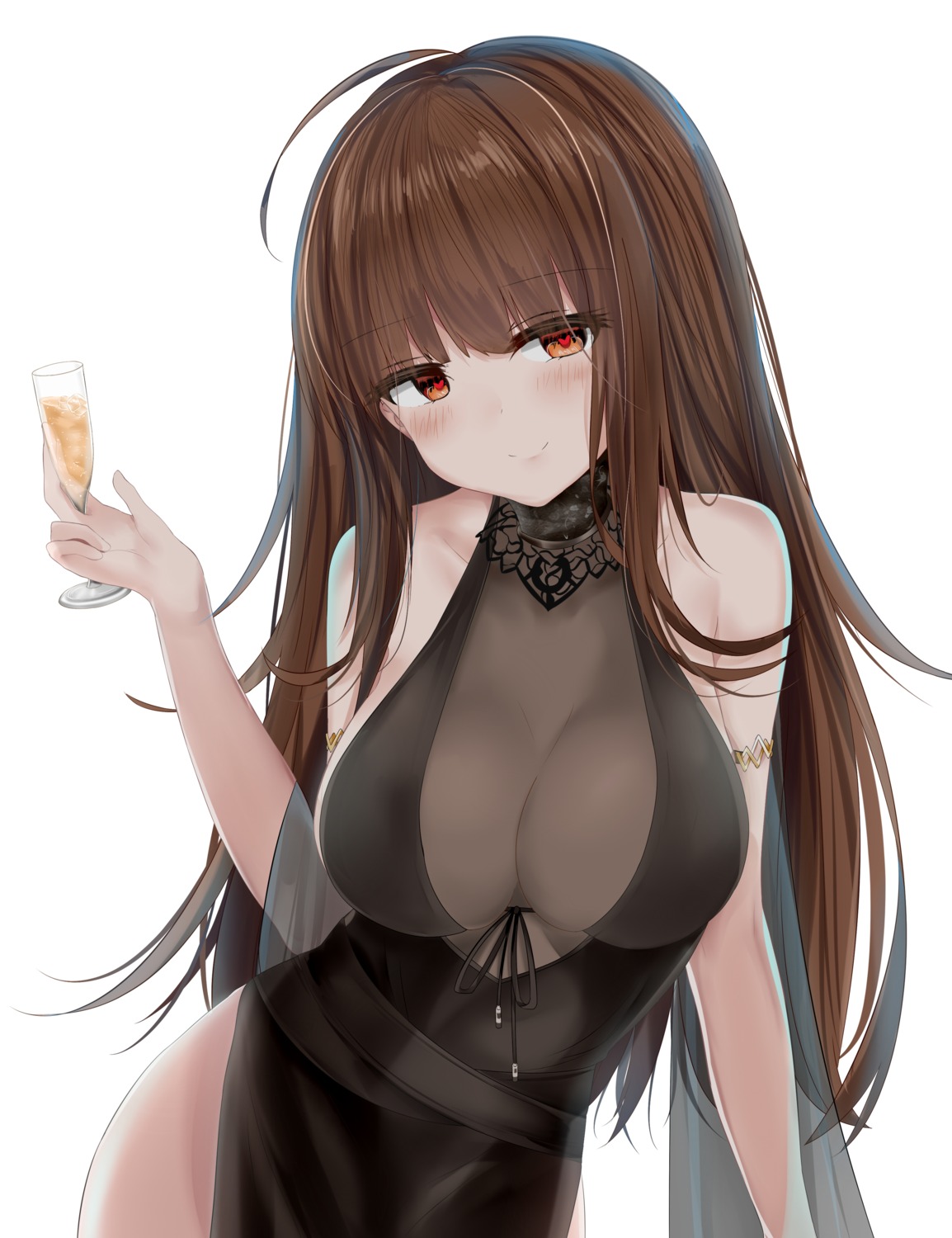 dress dsr-50_(girls_frontline) girls_frontline jutaku no_bra see_through