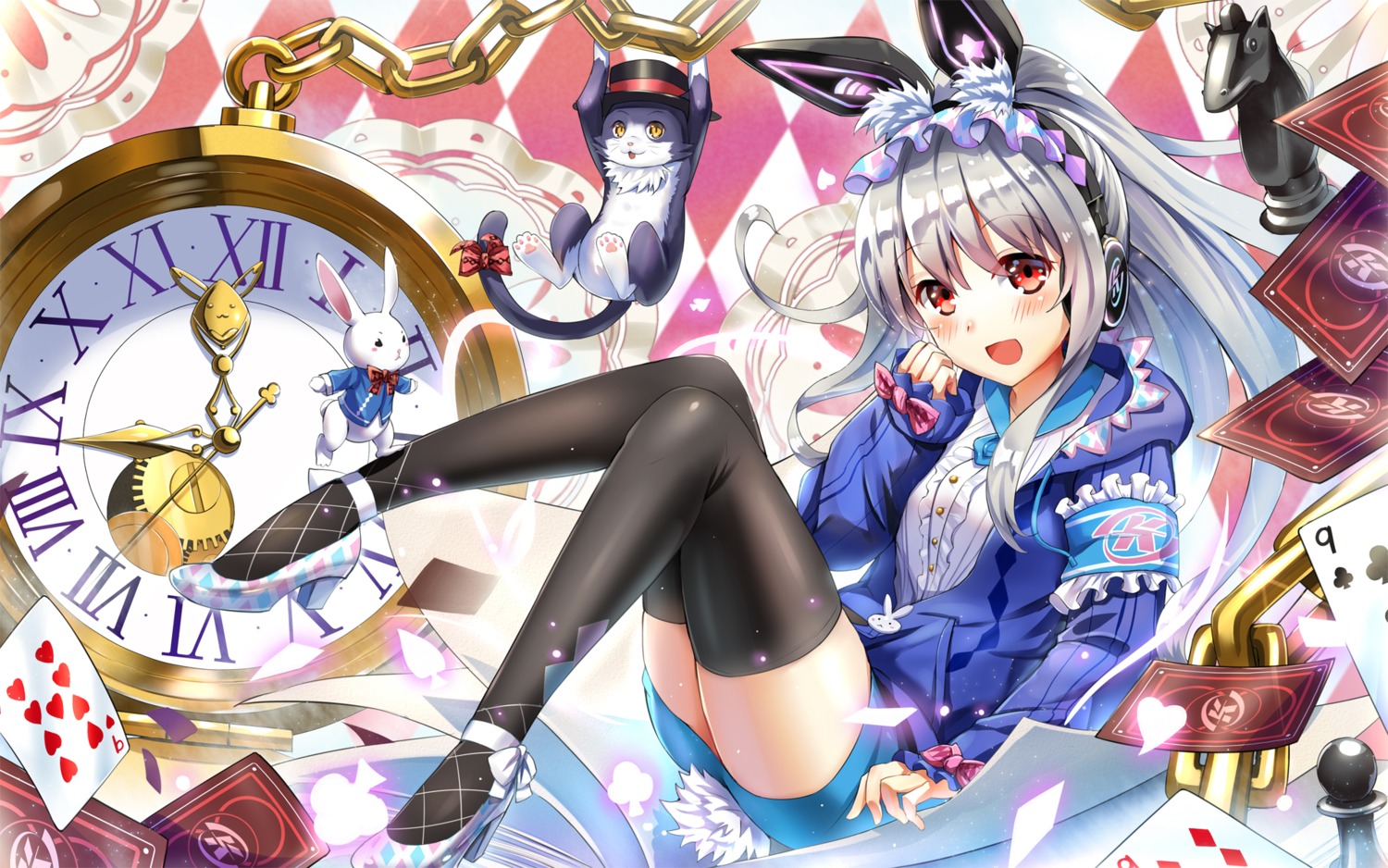 animal_ears heels himoata k.r.t.girls nana_(k.r.t.girls) neko thighhighs wallpaper