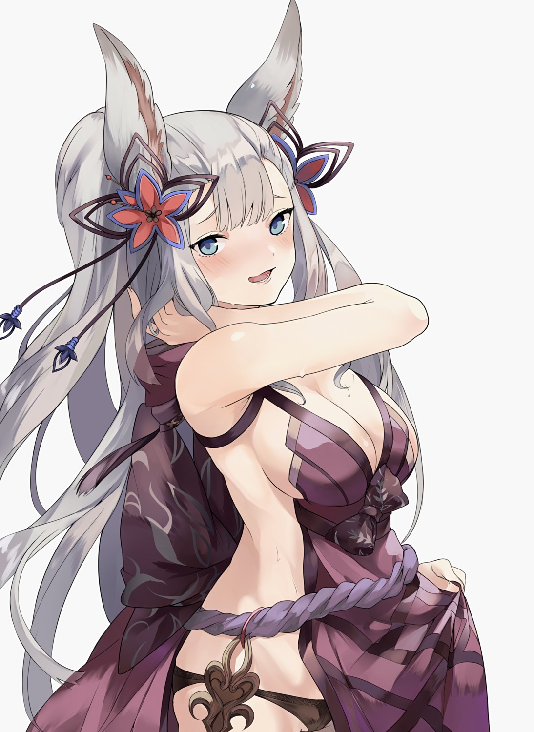 animal_ears cleavage eredhen granblue_fantasy no_bra pantsu socie_(granblue_fantasy)