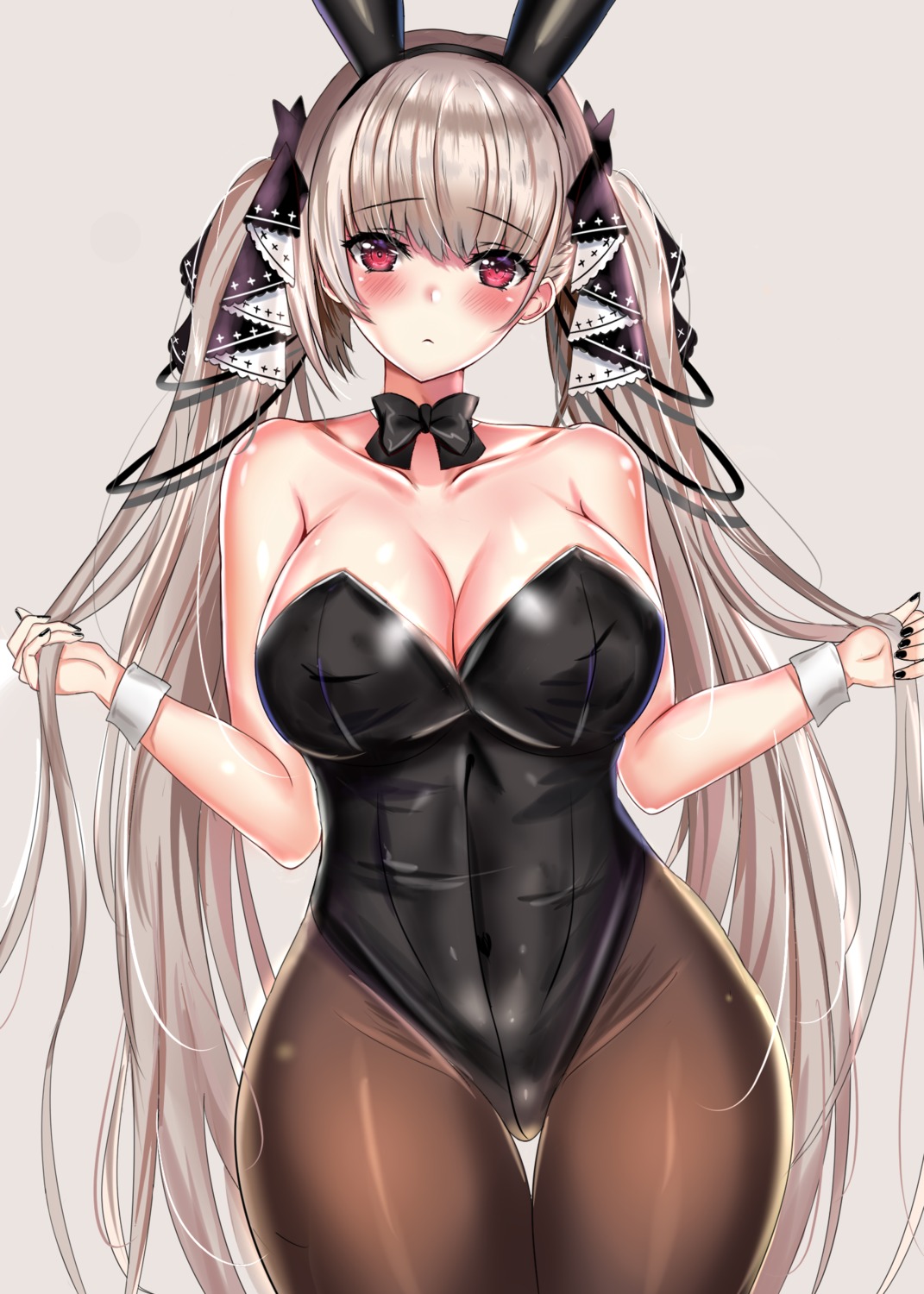 animal_ears azur_lane bunny_ears bunny_girl formidable_(azur_lane) kuro_(tbm9187) no_bra pantyhose