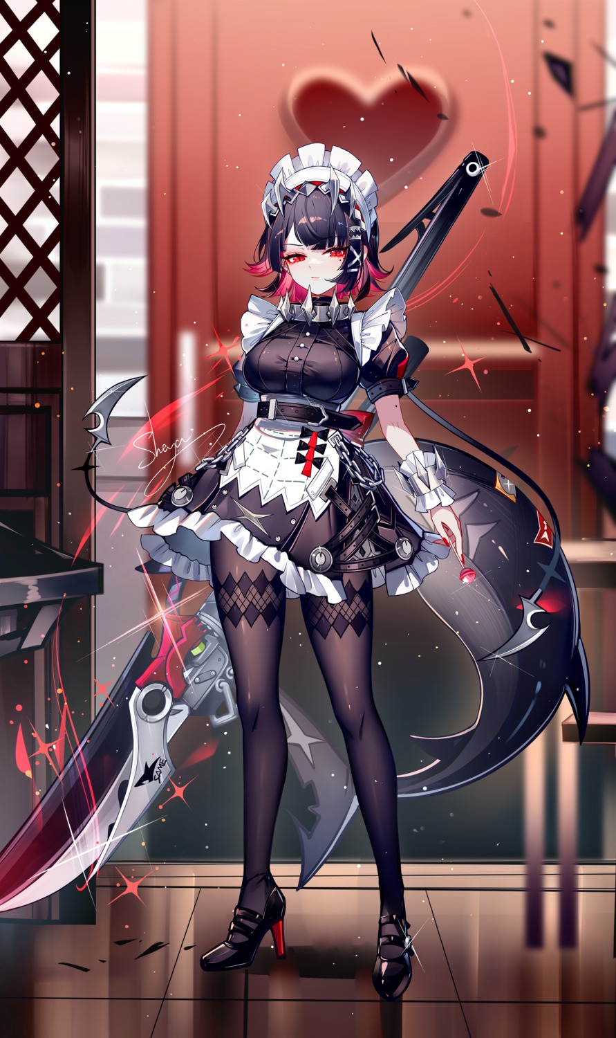 ellen_joe heels maid pantyhose sheya tail weapon zenless_zone_zero