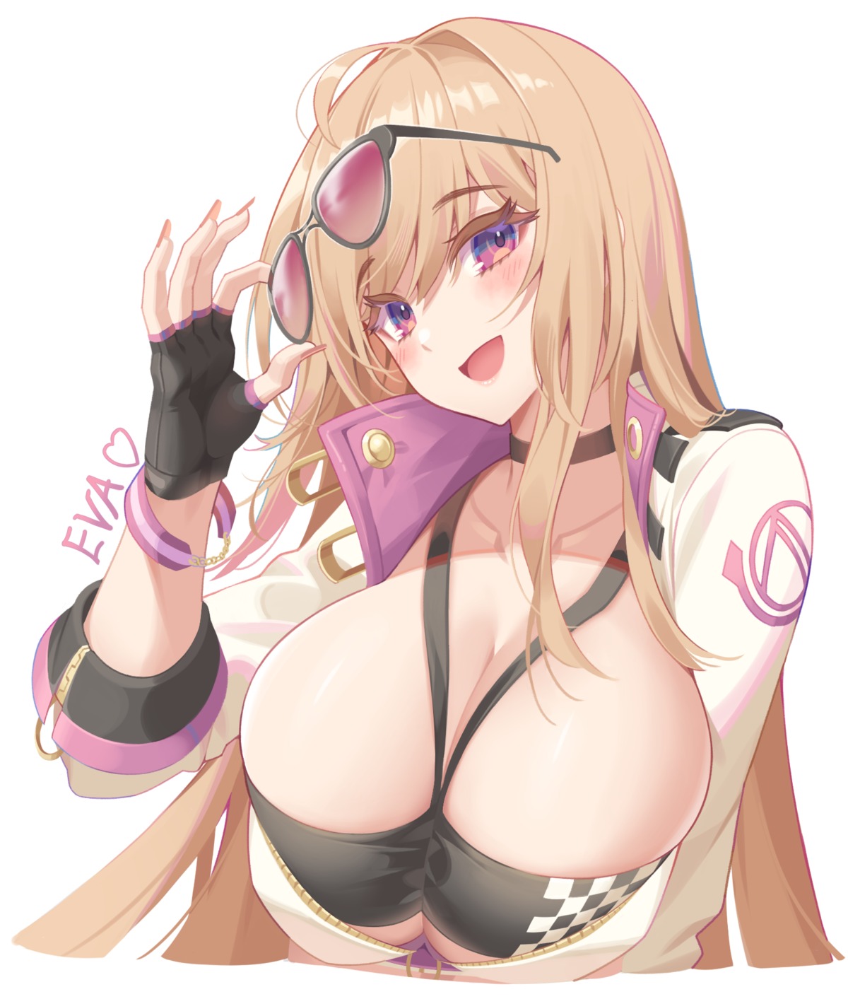 black_survival eva_(black_survival) hop3 megane no_bra