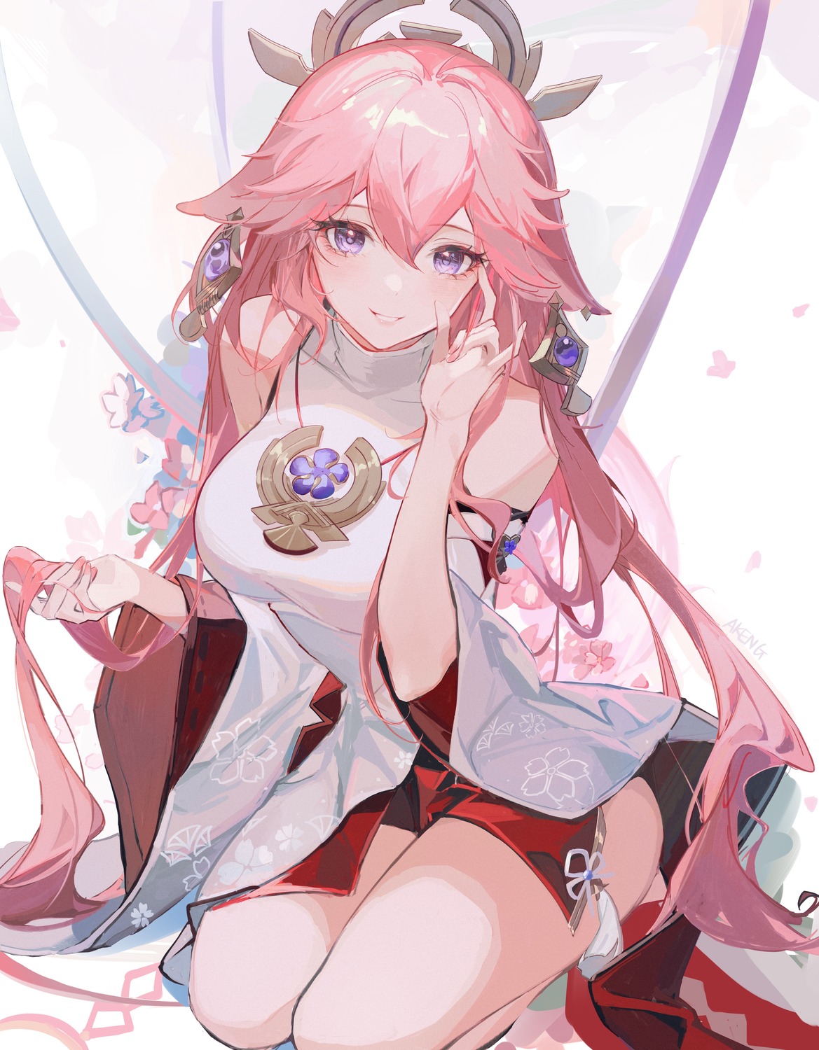 animal_ears genshin_impact japanese_clothes kitsune yae_miko yutou75