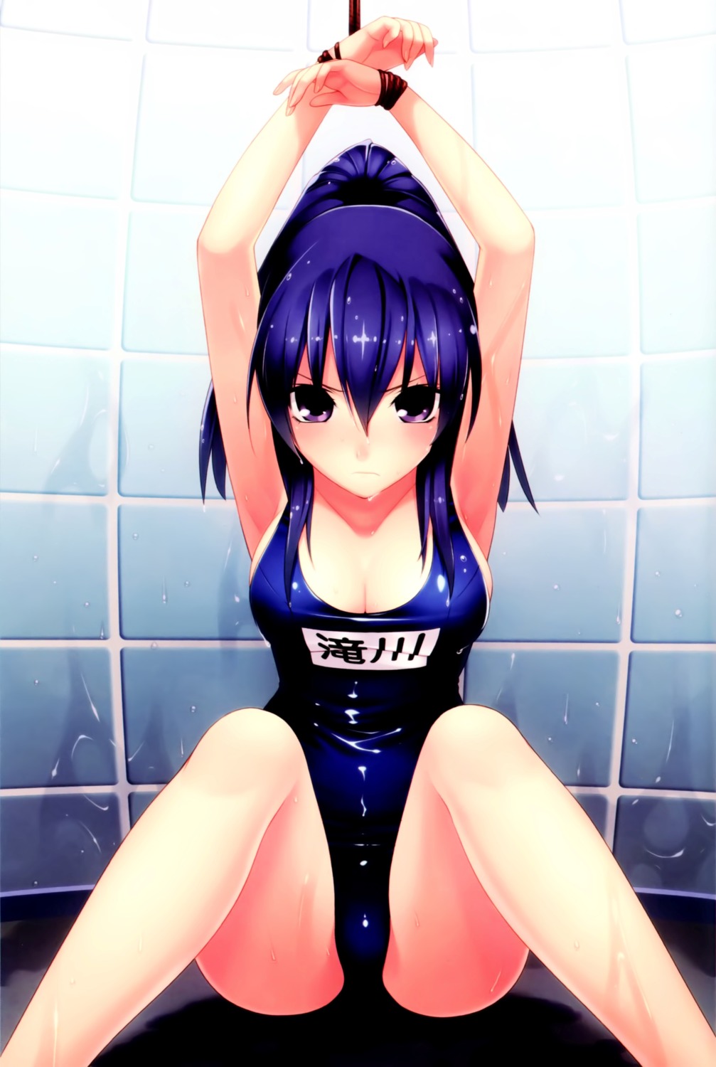 bondage cleavage compile_heart hirano_katsuyuki school_swimsuit swimsuits takigawa_aoi touch_shiyo!_~love_application~ wet