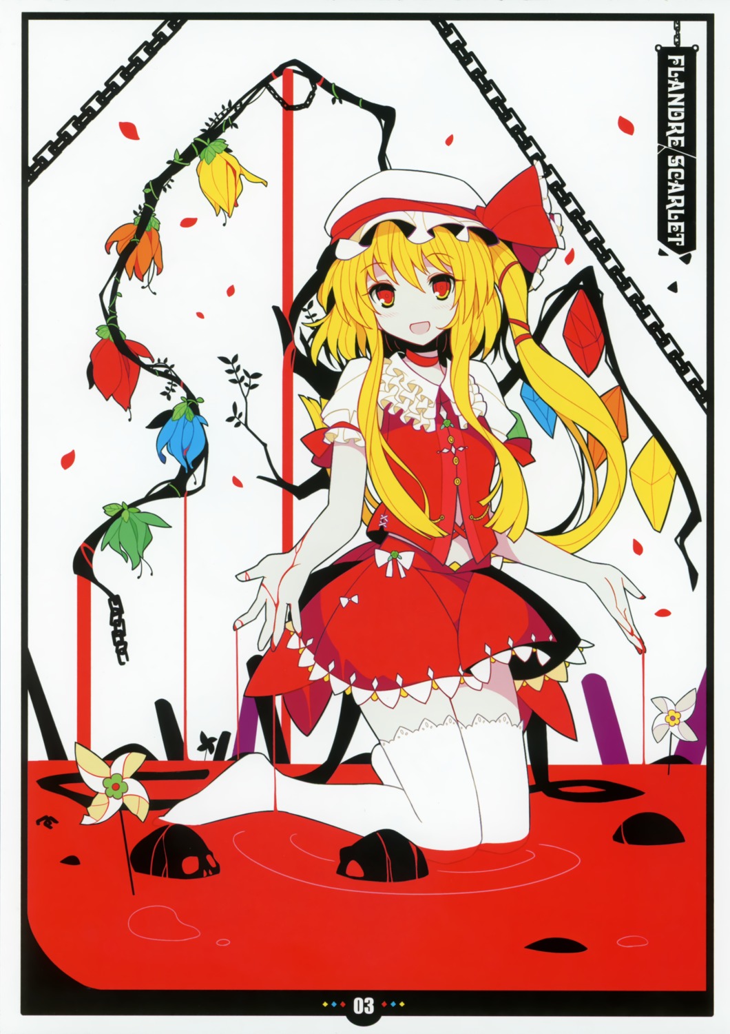 blood flandre_scarlet ideolo neko_worki thighhighs touhou