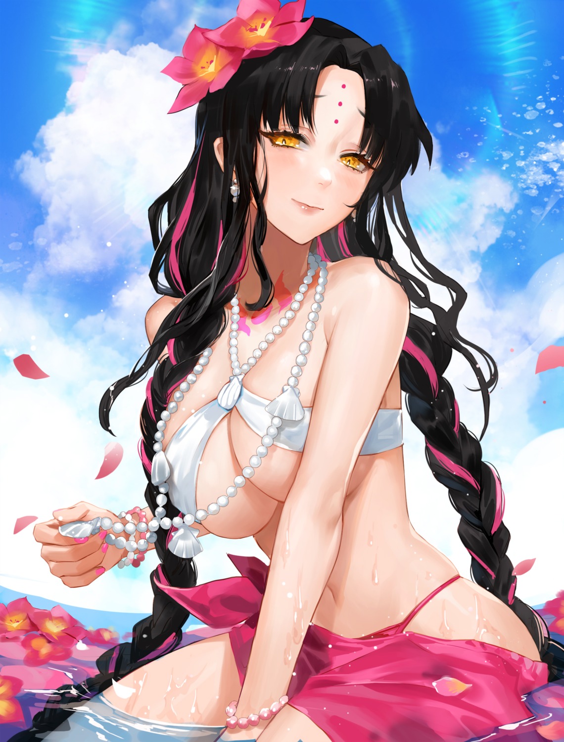 bikini fate/grand_order nima_(niru54) sessyoin_kiara swimsuits tattoo wet