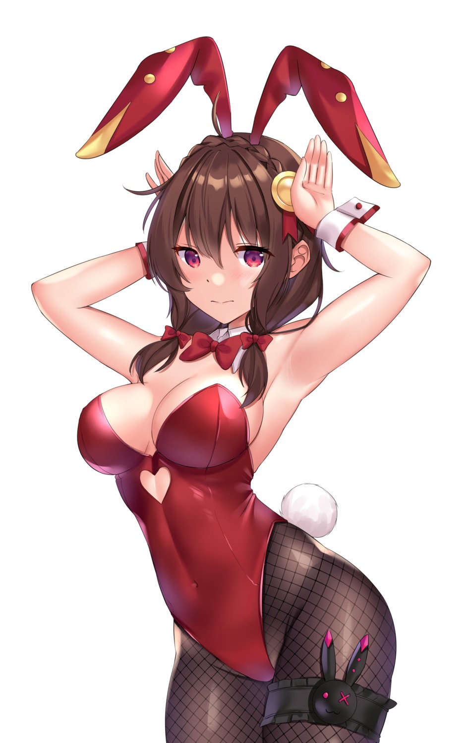 animal_ears blackheartxiii bunny_ears bunny_girl fishnets garter kono_subarashii_sekai_ni_shukufuku_wo! no_bra pantyhose tail yunyun_(konosuba)