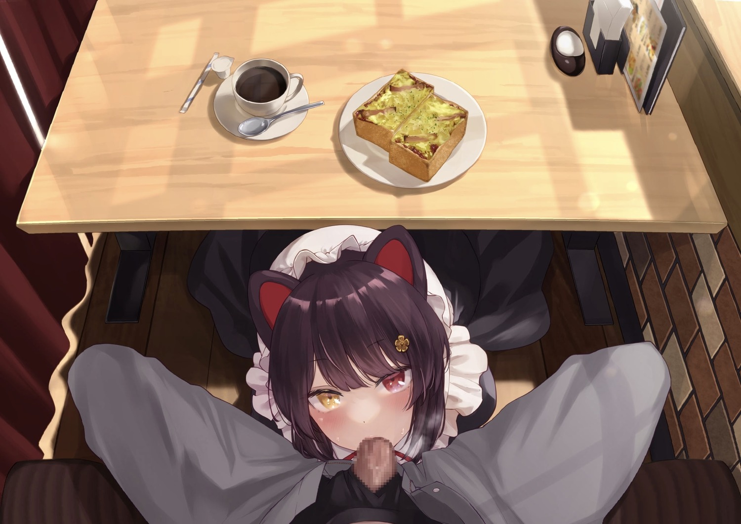 animal_ears censored fellatio heterochromia inui_toko inukai_mofu inumimi maid nijisanji penis