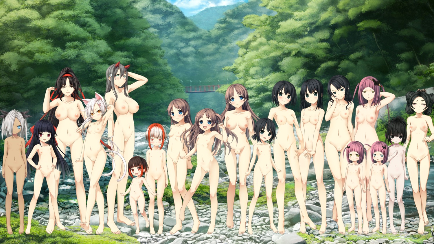 animal_ears arishima_alice arishima_nahoko bandaid chima_(monobeno) cura emi_(monobeno) feet himemiya horns loli lose maebari monobeno naked nekomimi nipples pussy sawai_natsuha sumi_(monobeno) tail tooko uncensored