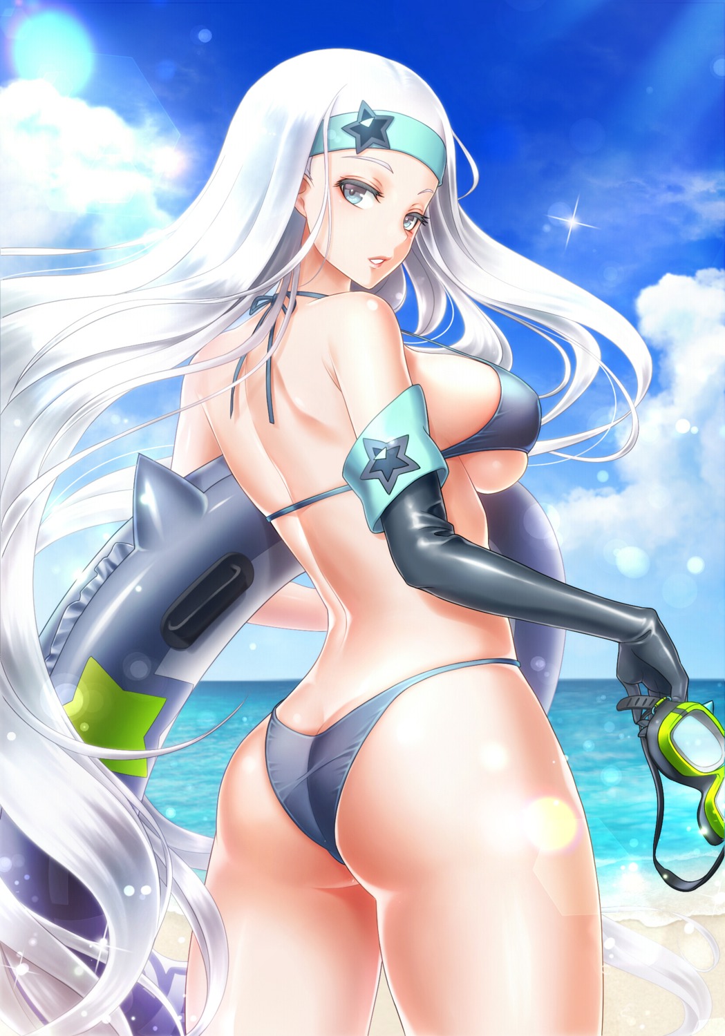 ass bikini destiny_child kurowana lisa_(destiny_child) swimsuits underboob