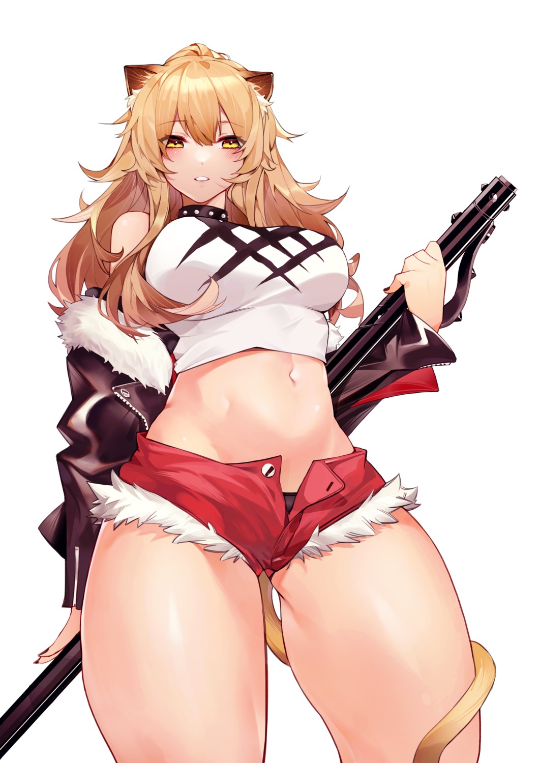 animal_ears arknights pantsu siege_(arknights) tail tsumiki wardrobe_malfunction