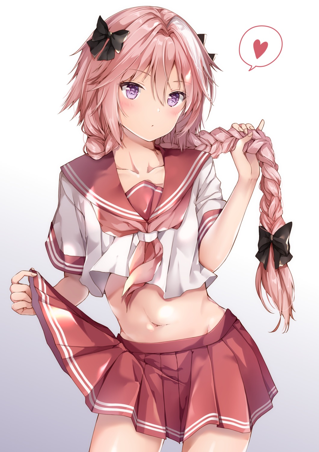 astolfo_(fate) crossdress fate/apocrypha fate/grand_order fate/stay_night seifuku skirt_lift trap yoshida_iyo