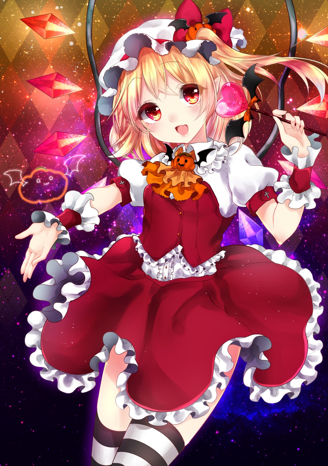 flandre_scarlet pointy_ears shanghai_bisu thighhighs touhou wings