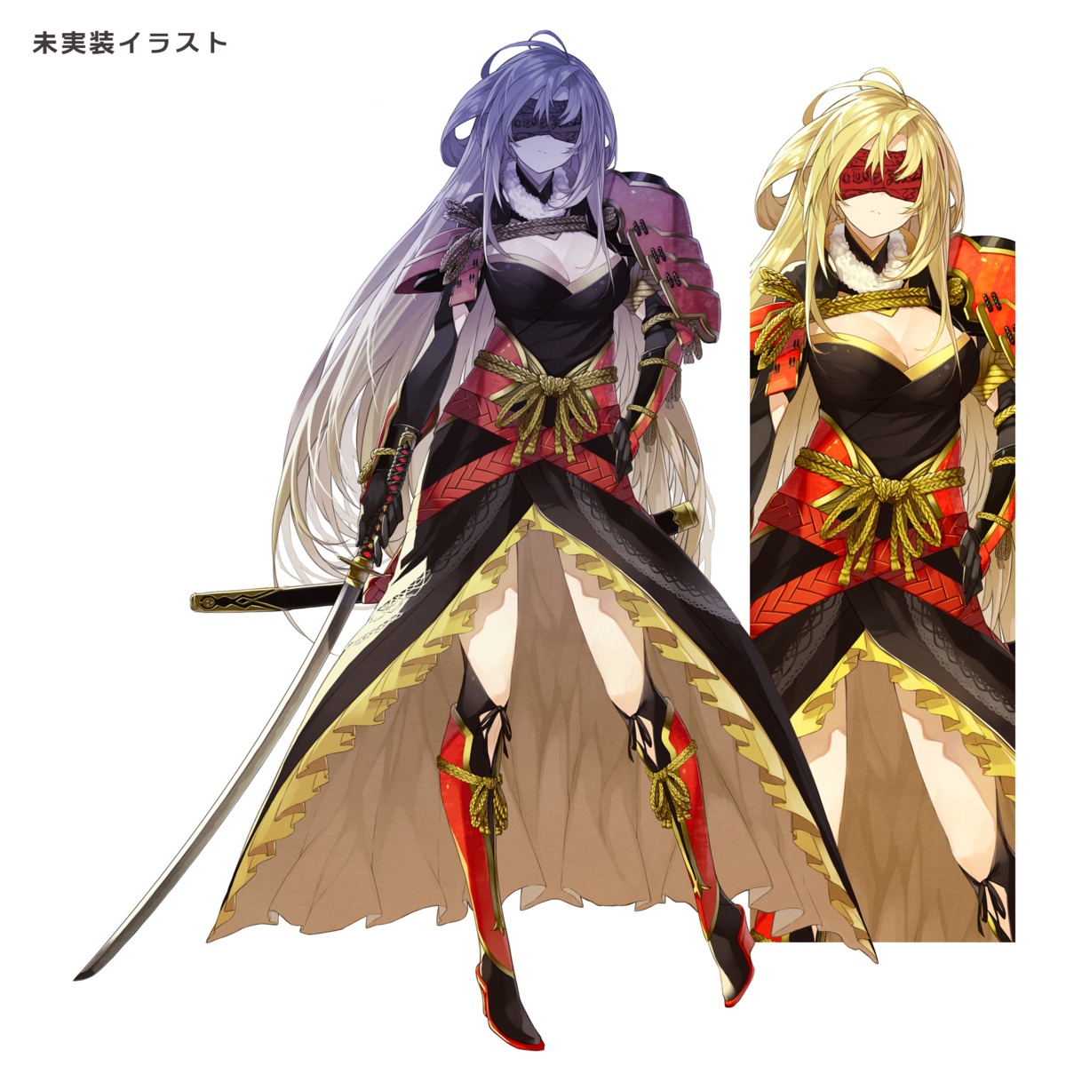 armor heels japanese_clothes senmu_(senmudayo) sword tenka_hyakken