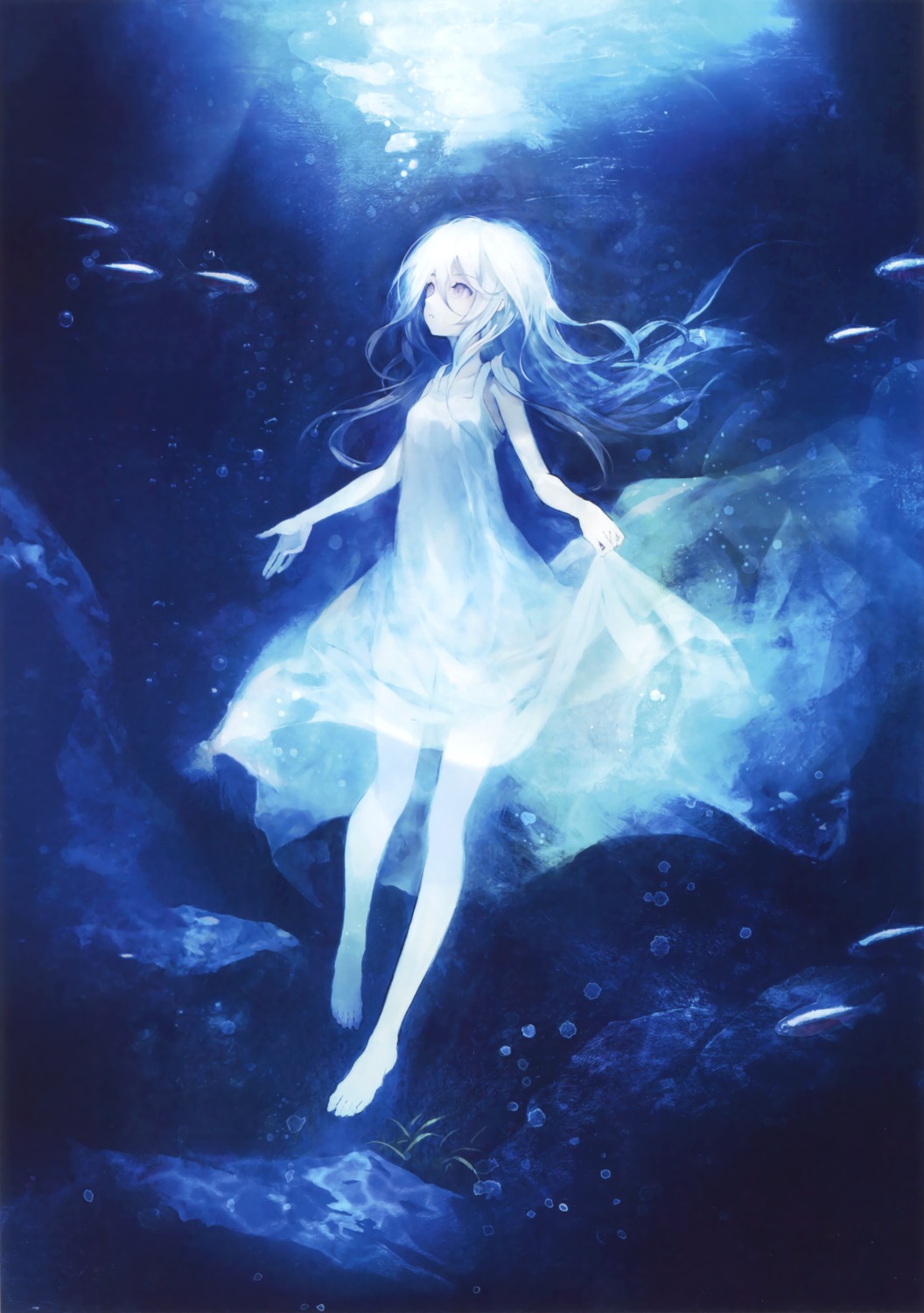 banpai_akira dress feet see_through skirt_lift summer_dress