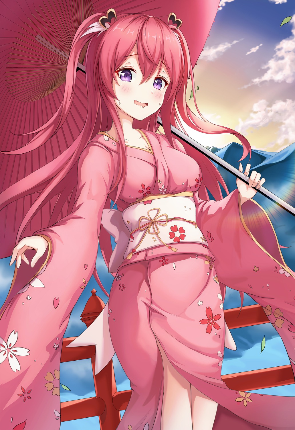 kimono neon_(hhs9444) princess_connect princess_connect!_re:dive toomi_kuuka umbrella