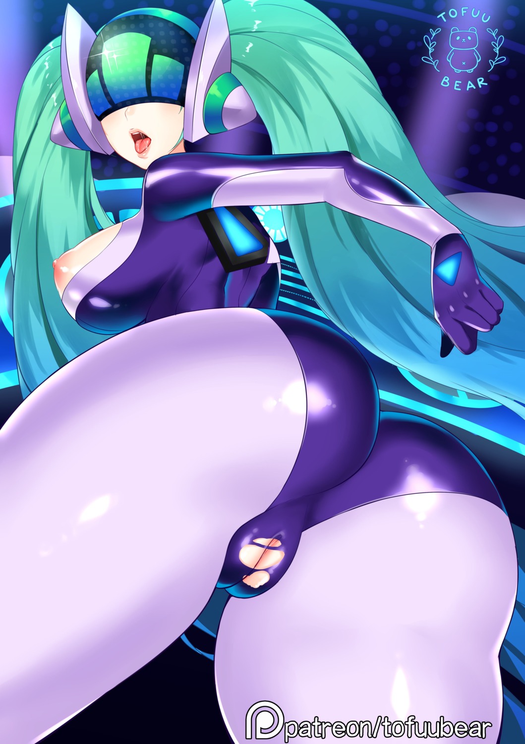 ass bodysuit breasts league_of_legends nipples no_bra nopan open_shirt pussy sona_buvelle tofuubear torn_clothes uncensored