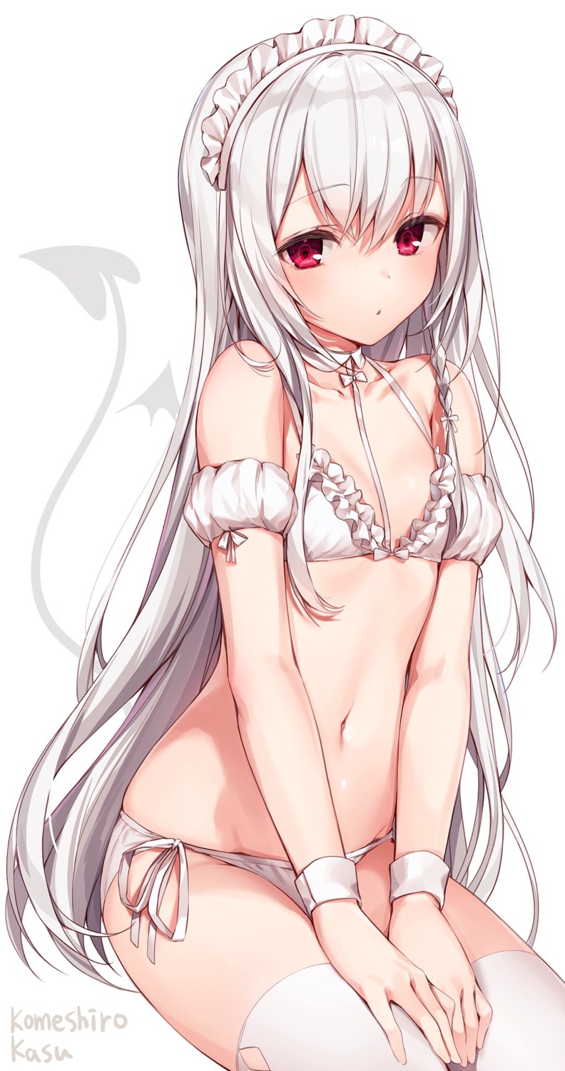 bikini komeshiro_kasu swimsuits tail thighhighs wings