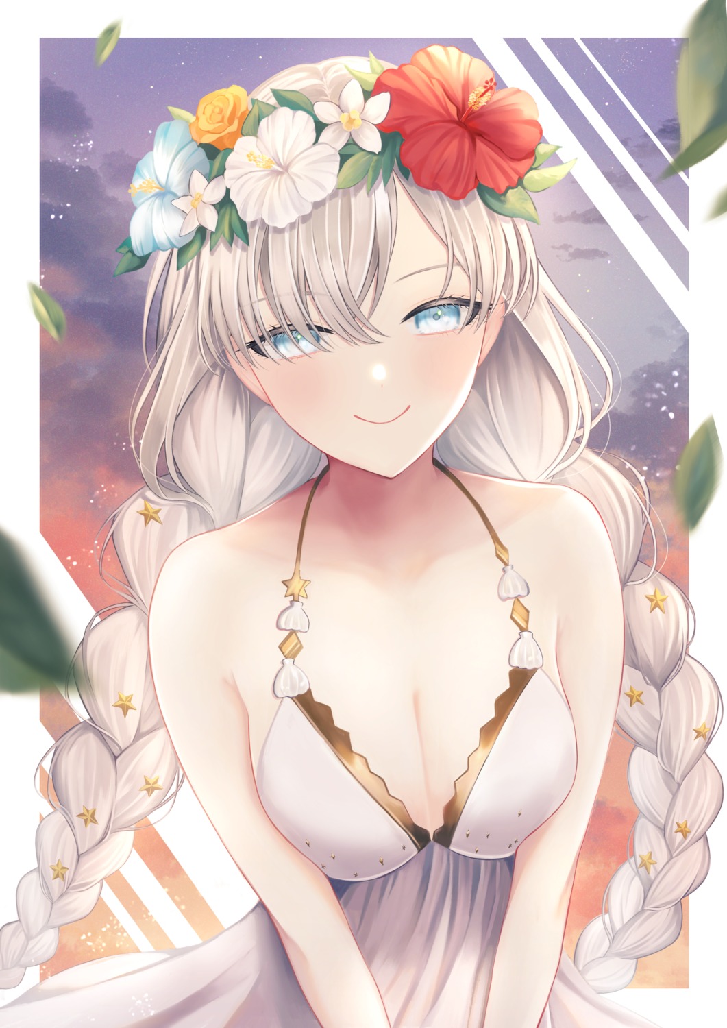 anastasia_(fate/grand_order) cleavage dress fate/grand_order no_bra summer_dress tobi_(pixiv41237754)