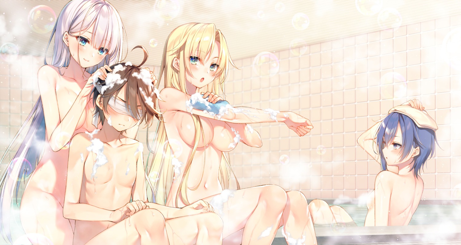 bathing censored cream leonis_death_magnus naked regina_mercedes riselia_ray_crystalia sakuya_sieglinde seiken_gakuin_no_maken_tsukai toosaka_asagi wet