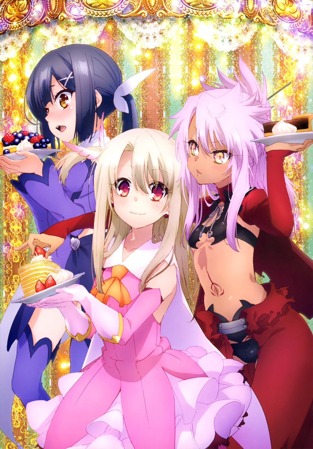 chloe_von_einzbern fate/kaleid_liner_prisma_illya fate/stay_night illyasviel_von_einzbern miyu_edelfelt tattoo thighhighs