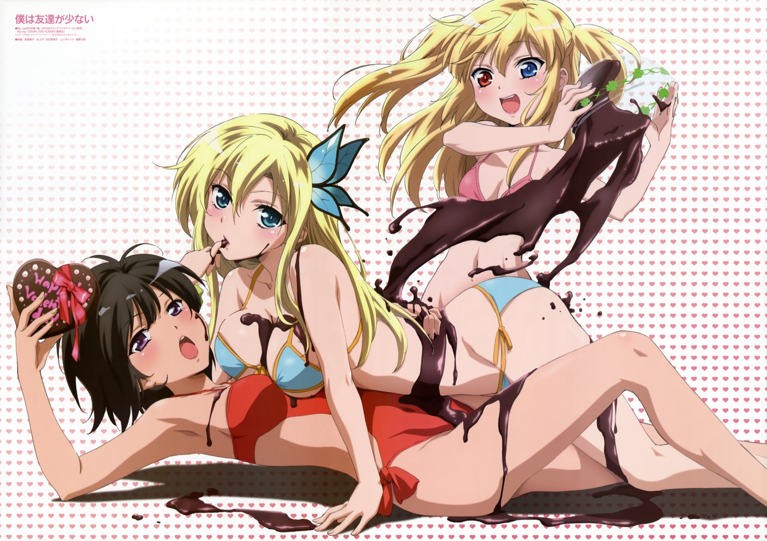 bikini boku_wa_tomodachi_ga_sukunai cream hasegawa_kobato heterochromia kashiwazaki_sena mikazuki_yozora morishima_noriko swimsuits valentine