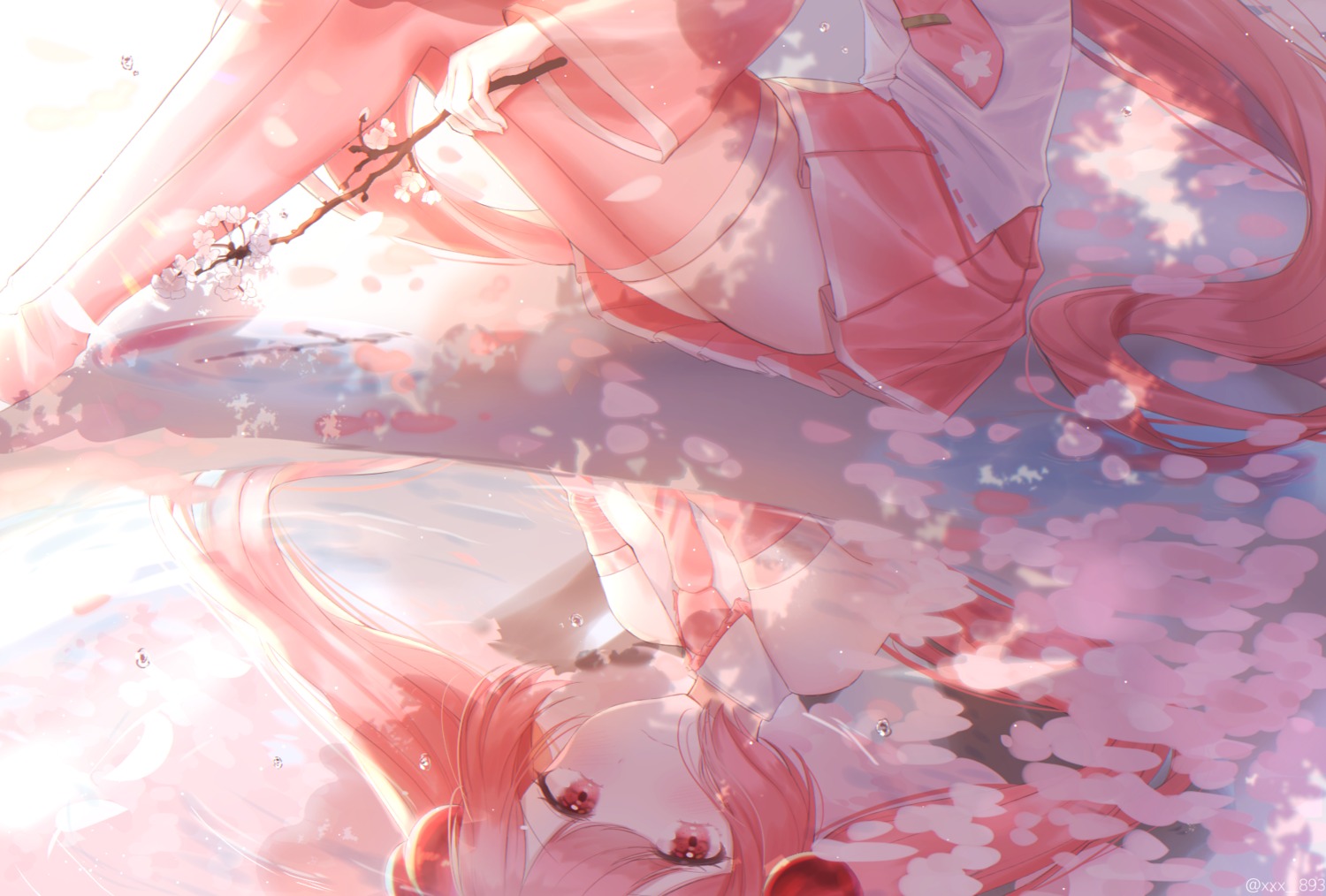 hatsune_miku nacho sakura_miku thighhighs vocaloid