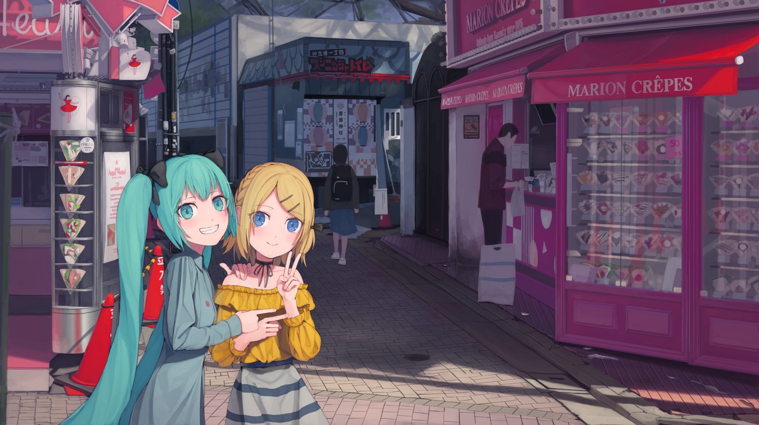 hatsune_miku kagamine_rin turu vocaloid