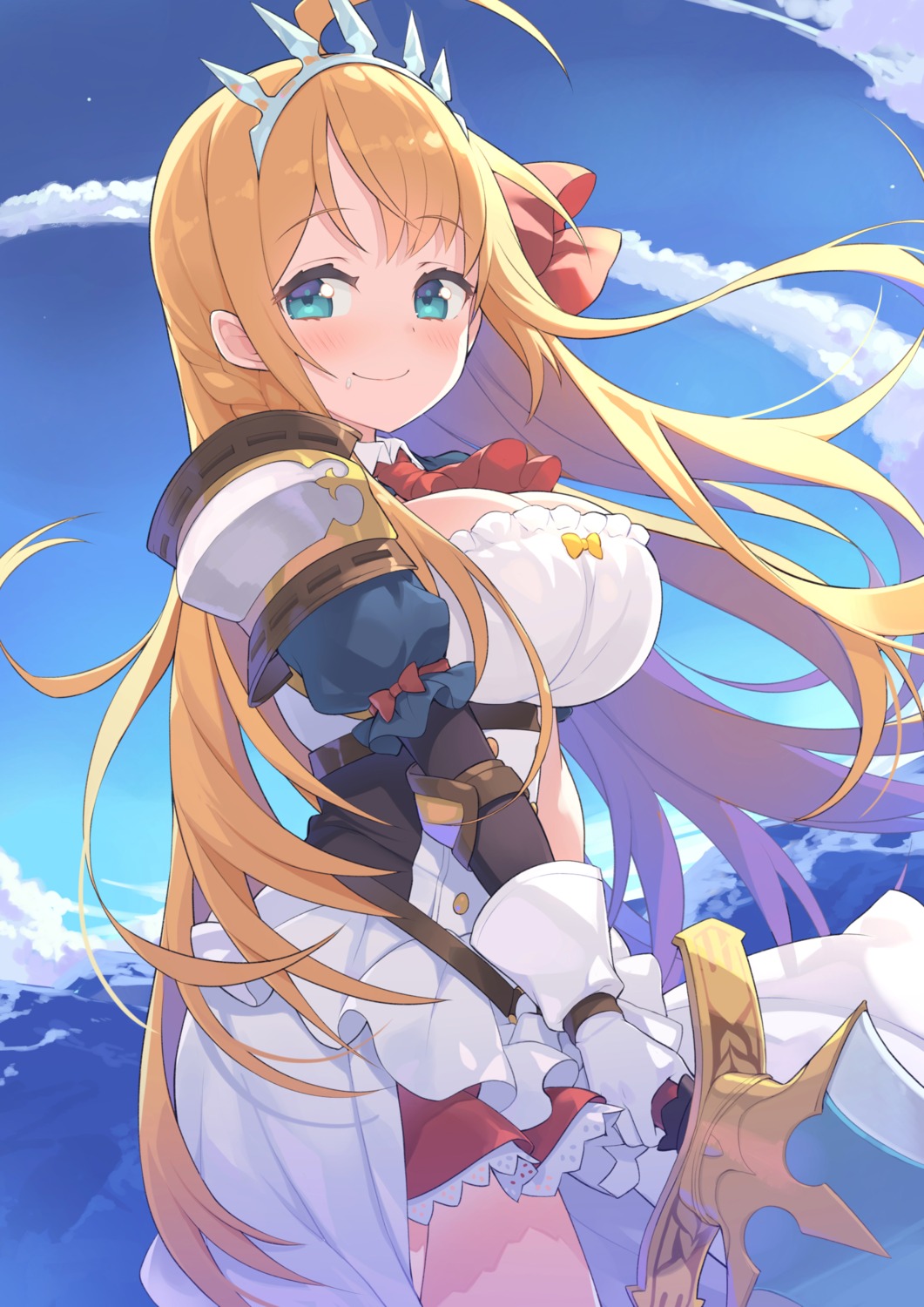 armor cleavage pecorine princess_connect! princess_connect!_re:dive sword tam-u