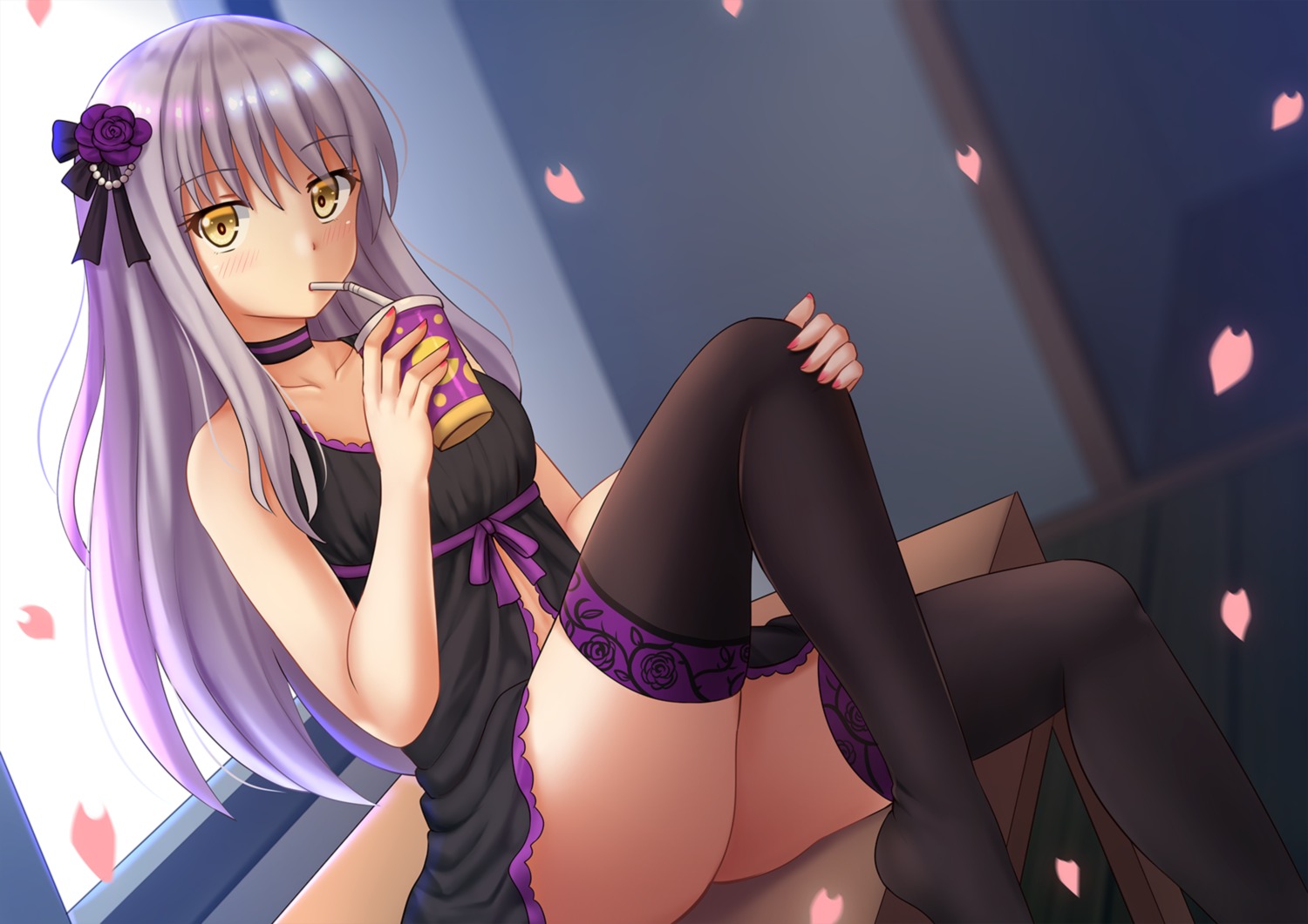 bang_dream! kazenokaze lingerie minato_yukina thighhighs