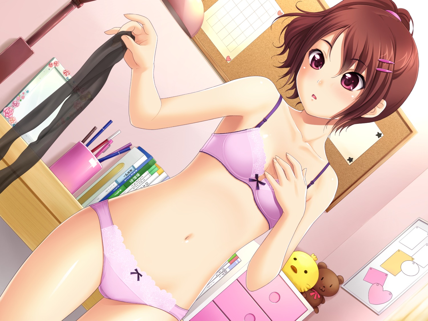 bra game_cg loli mebae_(game) nonohara_miki pantsu sakura_anna tanuki-soft