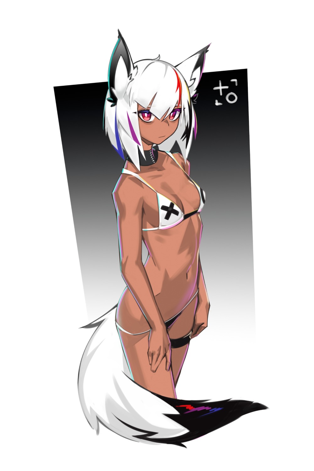 animal_ears bikini deel_(rkeg) garter swimsuits tail