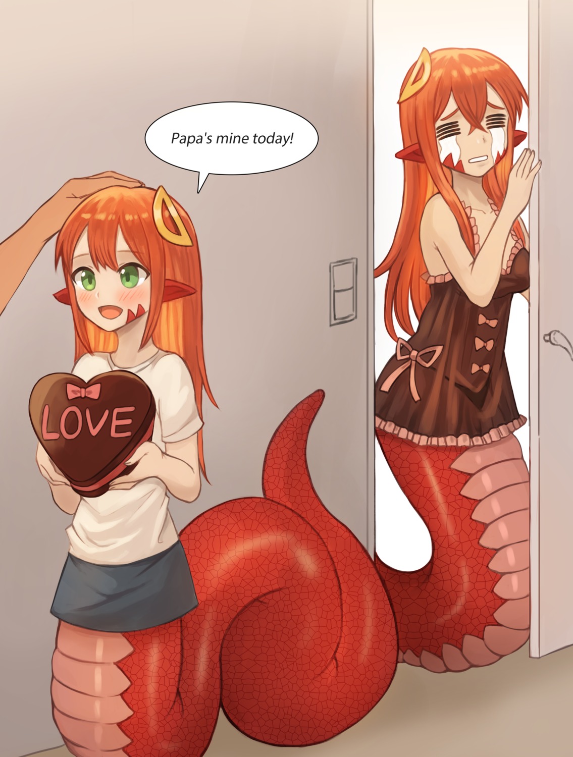 lingerie miia_(monster_musume) monster_girl monster_musume_no_iru_nichijou pantsu pointy_ears see_through sookmo tail