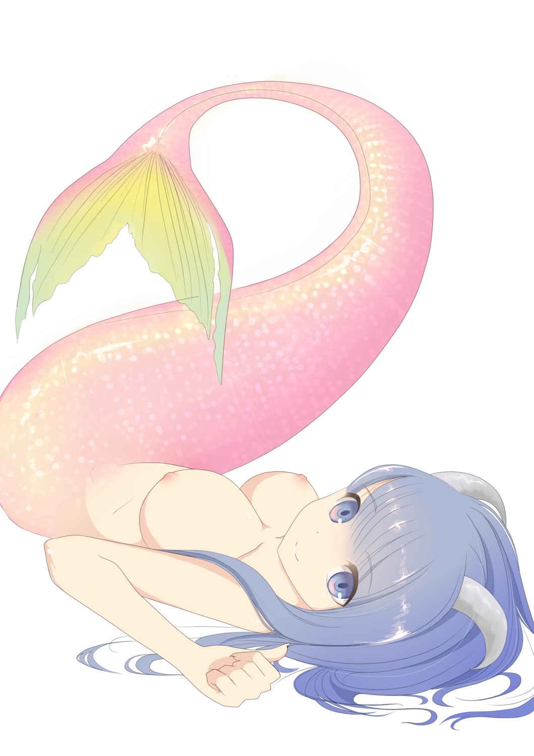 horns mermaid monster_girl naked nipples tagme tail