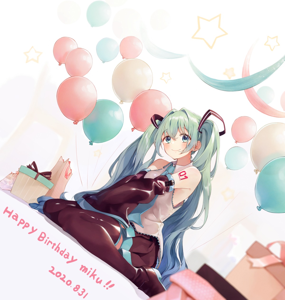 hatsune_miku heels pinku tattoo thighhighs vocaloid