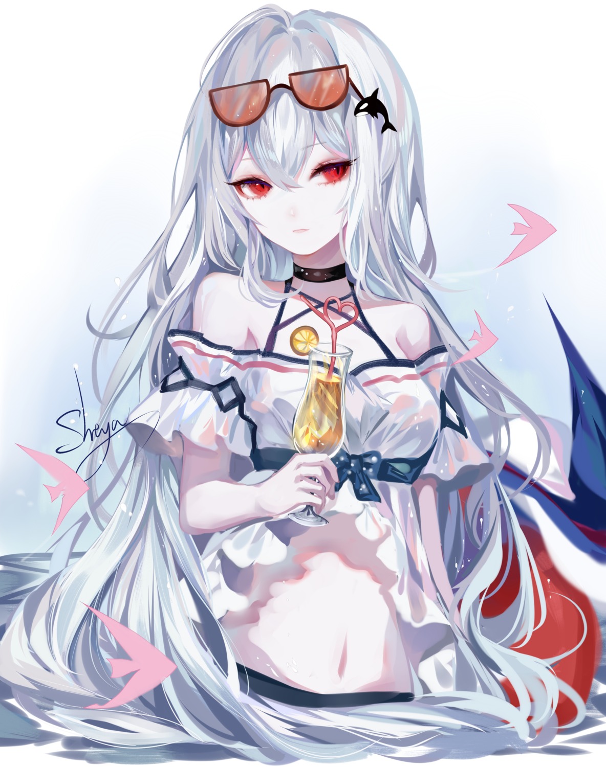 arknights megane sheya skadi_(arknights) wet