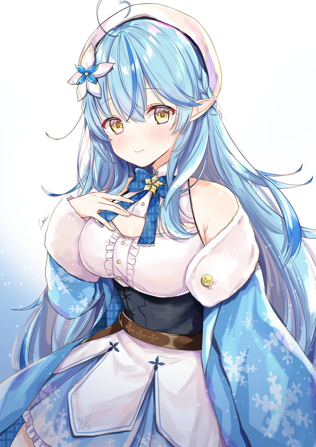 elf hololive okiq pointy_ears yukihana_lamy