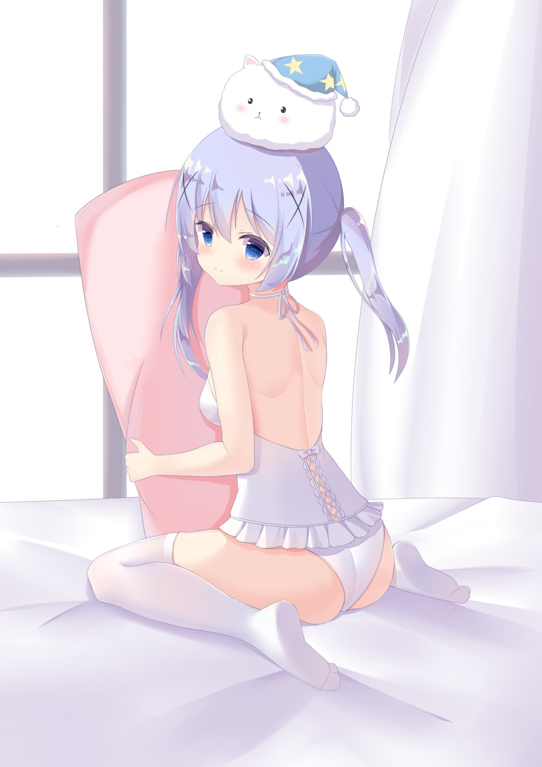 ass feet fengshen_chino gochuumon_wa_usagi_desu_ka? kafuu_chino loli no_bra pantsu thighhighs tippy_(gochiusa)