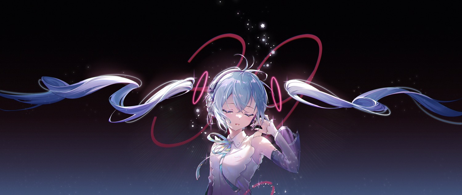 hatsune_miku headphones ouu_min vocaloid