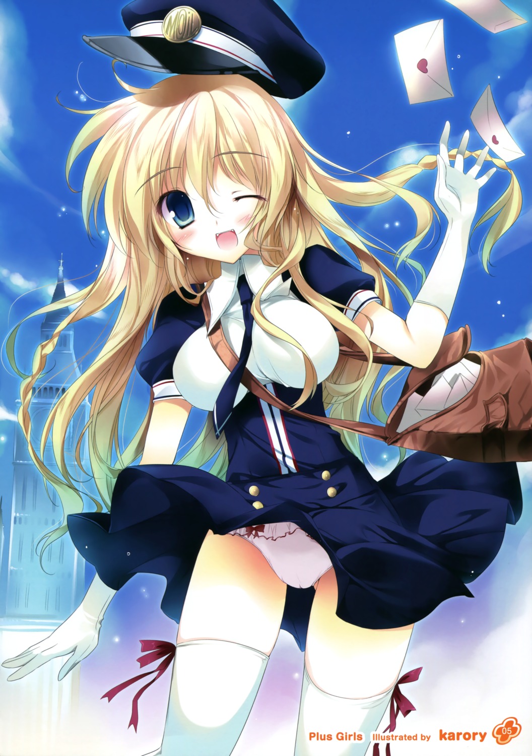 karory pantsu skirt_lift thighhighs uniform