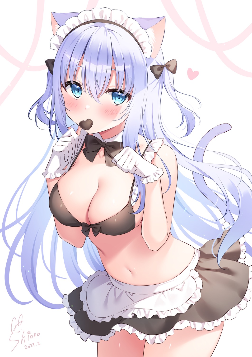 animal_ears bra maid nekomimi siooooono tail